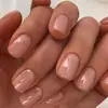 Puntas de Uñas Portátiles de Venta Caliente Transfronterizas con Acabado de Alta Gama, Pegatinas para Uñas Cuadradas Cortas Estilo Ins, Uñas Postizas Sencillas Brillantes, 24 Piezas