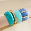 Pulsera Elástica de Rombos Irregulares de Acrílico Europea y Americana, Pulsera Geométrica Exagerada Personalizada Transfronteriza, Joyería de Mano de Nicho de Alta Gama