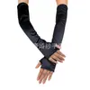 Guantes elásticos de satén para Halloween para fiesta de cosplay, guantes largos sexys de color liso para mujer