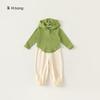 Conjunto de Ropa Infantil Youbao Huzhou Zhili para Niñas: Conjunto de Dos Piezas: Sudadera con Capucha y Pantalones Lisos Ropa para Bebé