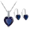 Accesorios transfronterizos Nuevo traje de novia coreano Joyería de moda Zircon Corazón Colgante Collar Pendientes traje
