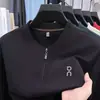 Nueva colección Primavera/Otoño 2026: sudadera con medio cierre y estampado de letras para hombre, prenda base de cuello redondo, camiseta de manga larga cómoda y de corte holgado