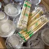 Juego de Vajilla Desechable de Cuatro Piezas Juego de Vajilla Crystal de Aviación Hotel Banquete Grado Alimenticio Biodegradable Plástico Duro Resistente a Altas Temperaturas