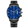 Relógio Popular Masculino Transfronteiriço com Pulseira de Aço, Ponteiros Luminosos, Calendário, Movimento a Quartzo, Relógio de Negócios de Alta Qualidade com Mostrador Grande