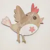 2024 Nuevo tema de Pascua fiesta disfraces manualidades de madera pequeño colgante DIY adornos de gallo de madera