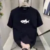 Camiseta Estilosa Estilo Bad Boy Americano com Estampa da Moda para Homens, Verão 2026, Algodão Puro, Gola Redonda, Manga Curta Solta, Moda Masculina