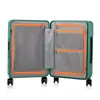 Mala de Viagem Rígida com Zíper e Cor Contrastante Feita de Material PC Puro 20 polegadas com Fechadura de Senha e Proteção de Canto para Viagens de Negócios