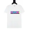 Camiseta de Manga Corta de Algodón Estilo Pareja Moda Callejera Americana Marca Graffiti Divertido Letras Clásicas Estampadas Versión Alta Transfronteriza