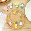 Bolsa Cruzada Pequeña Mochila Colgante Llavero Cadena de Bolsa de Arena Líquida Dibujos Animados Lindos Dopamina Acrílica con Cuentas de Colores