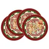 Manteles Redondos de Navidad, Manteles de Muñeco de Nieve, Manteles de Hombre de Jengibre, Manteles Redondos Aislantes del Calor, Suministros de Decoración de Mesa, Transfronterizo