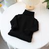 Suéter de terciopelo de una pieza para niños, suéter suave de cuello medio alto para niñas, ropa base de lana gruesa con forro de felpa blanca, invierno