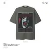 Camiseta Estampada de Algodão Puro Pesado Cor Escura Americana High Street Manga Curta para Homens e Mulheres Verão Solta Tendência Marca Atacado Transfronteiriço 250g