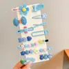 Pinzas para el pelo de colores dulces para niñas, Accesorios para el pelo de animales de dibujos animados y flores, Set de pinzas lindas y no dañinas para el flequillo