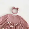 Novedad de Otoño 2026: Elegante Vestido Pomposo para Bebé Niña, Mameluco de Bebé de un Año con Lazo, Conjunto de Princesa para Primer Mes