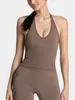 Chaleco de Yoga sin Costuras Halter de Cuello Europeo y Americano Espalda Hermosa Cintura Desnuda a Prueba de Impactos Ropa Interior tipo Tirantes Deportivos Fitness Yoga