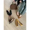 Zapatos de Gamuza Retro Franceses con Punta para Mujer en Otoño e Invierno Nuevos Versátiles sin Cordones Poco Profundos para Viajes y Trabajo