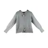 Cárdigan de Punto con Cremallera y Capucha Color Gris Estilo Puro Deseo para Mujer, Nuevo Top de Otoño, Chaqueta Suéter de Nicho para Mujer