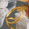 Celebridad de Internet Pulsera de Hielo Triturado de Tres Caras Pulsera Sentido de Alta Calidad Chapado en Oro K Color Diseño Brillante Pulsera de Hielo Triturado