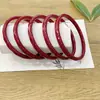 Pulsera de Mineral Crudo Natural Cinabrio para Mujer, Pulsera de Mantra de Seis Caracteres, Amuleto, Pulsera Sonajera, Regalo de Año Zodiacal