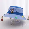 Novo Chapéu de Pescador Infantil Estilo Coreano Cor Contrastante Transfronteiriço Ursinho Fofo Chapéu de Sol de Aba Larga para Exterior Chapéu Infantil Chapéu Infantil de 5 Anos