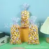 Saco Transparente com Estampa de Borboleta Roxa para Doces de Casamento, Nougat, Lanches, Boca Plana Opp, Saco para Presentes, Saco com Fecho para Confeitaria