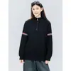Suéter tejido con patrón TB de tres rayas, conjunto a juego para hombre y mujer, media cremallera, cuello alto, estilo vintage, otoño/invierno, venta al por mayor desde una fábrica transfronteriza