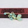 Yiwu cor raio de ouro cobre banhado a ouro DIY ponto esmeralda imitação ouro queima azul cor esmalte ruyi acessórios de cabelo peça de flor B3492