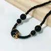 Suministro Exclusivo Transfronterizo de Nueva Cadena para Clavícula Negra Hecha a Mano con Perlas Estilo Chino para Mujer, Collar Elegante de Nicho Retro Estilo Nacional de Lujo Ligero