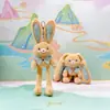 Llavero de Peluche de Conejo con Orejas de Tirar Dopamina, Muñeco de Conejo Extraíble, Colgante para Mochila Escolar, Regalo