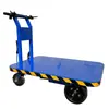 Carro Plano Plegable Eléctrico de Arrastre Manual, Carrito de Carga de Cuatro Ruedas para Sitios de Construcción, Logística, Transporte de Fábrica, Remolque Pequeño Portátil