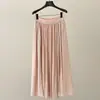 Falda Larga Casual Estilo Fone, Nuevo Modelo Primavera, Cintura Elástica Versátil, Falda Amplia de Corte A 59009