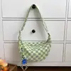 Bolsa de Dumpling Xadrez Bolsa Feminina 2025 Verão Nova Design de Nicho Coreano Estilo Ocidental Moda Mais Fácil de Combinar Bolsa de Ombro Transversal