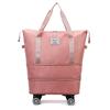 Bolsa Deportiva de Natación con Separación Seco/Húmedo para Mujer, Gran Capacidad, Expandible, con Ruedas Universales, Bolsa de Equipaje de Viaje