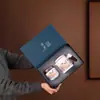 Set de Té de Jade Estilo Chino de Alta Gama Cerámica Una Tetera Cuatro Tazas Evento de Reunión Anual de Empresa Regalo de Negocio