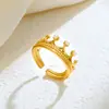 Estilo europeo y americano, anillo abierto de acero inoxidable con línea abierta de doble capa, prensado al aceite, único y audaz, minimalista, lujo ligero con un toque de alta gama, joyería para dedos