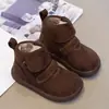 Botas Martin Estilo Coreano para Niños 2026 Otoño/Invierno Botines para Niñas con Forro de Felpa Botas de Algodón para Niños Cálidas de Moda Botas para Bebé Tendencia