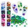 12-grade camaleão camaleão Maple Leaf lantejoulas cor laser folhas 2021 outono e inverno Natal unhas lantejoulas