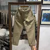 Calça Casual Masculina Retro Americana Levemente Larga Afunilada, Calça de Trabalho Solta de Perna Reta com Textura Grossa Desgastada, Alternativa Acessível para Calças Longas de Outono e Inverno