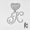 Nuevo aleación hipster 26 letras inglesas diamante colgante de amor diseño original cadena cubana estilo hip hop transfronterizo