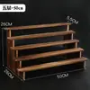 Prateleira de Exibição de Madeira Maciça Pura Prateleira de Armazenamento Desktop Feito à Mão Escada de Boneco para Escritório Prateleira de Boneco Cego Slot para Cartão Sem Parafuso