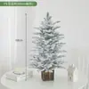 Arreglo de escritorio pequeño de Pe Scene de cedro Decoraciones navideñas de moda Adornos Árbol de Navidad Mini nevada flockada