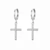 Pendientes de Cruz de Latón Electrochapado en Oro Real de Nuevo Estilo, Venta Caliente Transfronteriza Europea y Americana para Mujer, que Combinan con Todo