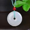 Pingente Budista Guanyin de Jade Verde Tianshan de Xinjiang com Flores Flutuantes, Pingente Grande de Dragão Masculino de Jade Verde Tianshan, Amuleto de Dragão e Fênix com Paisagem, Ornamento de Pendurar de Jade