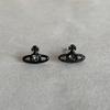 Brincos pequenos de zircônia mini da rainha mãe, brincos de prata 925, design de Saturno, brincos simples de Vivian, estilo estrela