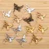 Acessórios DIY em liga cobra enrolada borboleta animal pingente liga prata brilhante cobra borboleta colar pulseira grampo de cabelo material
