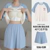 Pijamas para Mujer Verano Manga Corta Dulce con Almohadilla en el Pecho Estilo Coreano Dibujos Animados Estudiante Casual Ropa de Casa Holgado Talla Grande Verano