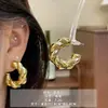 Aretes de Acero con Pin Ovalado Irregular Exagerado Europeo y Americano para Mujer, Nicho, Simples, de Nueva Moda