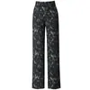Pantalones de Pierna Ancha con Flores 1030 Forro Polar Ropa Exterior Base Sueltos Estilo Chino Pantalones para Mujer de Mediana Edad Pantalones Largos para Madre de Mediana Edad