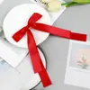 Presilha Bico de Pato com Laço Dupla Camada para Meninas, Grampo de Cabelo Longo de Fita de Cetim, Acessório de Cabelo Estilo Princesa Meio Preso para a Parte de Trás da Cabeça