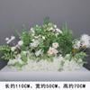 Serie Mori hilera de flores de suelo camino de flores simulación camino de flores plomo flor falsa flor flor arte escena diseño ceremonia de boda paisaje decoración blanca verde